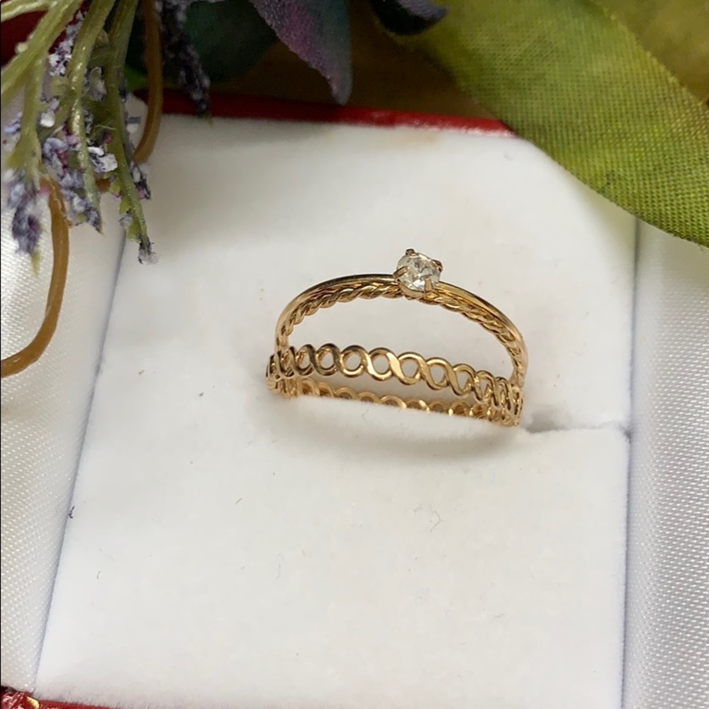 Set of two stacking bands ring size 8
